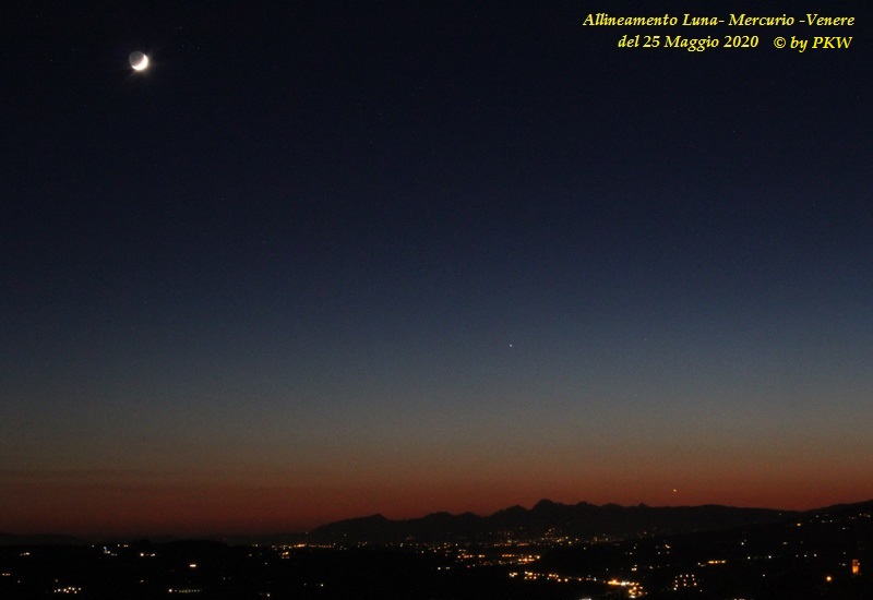 foto Allineamento Luna, Mercurio e Venere 